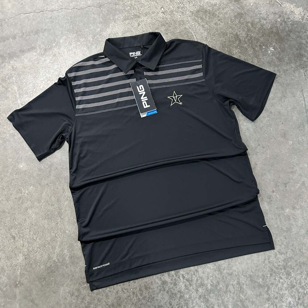 Ping Men's Vanderbilt University Commodores Golf Polo Shirt Black Size Large NWT